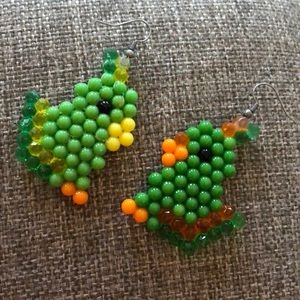 Handmade bird earrings